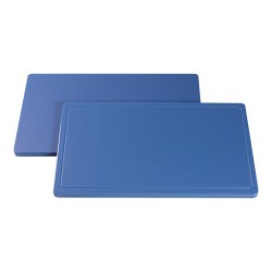 Planche à découper bleue a/rainure 50x30x2cm